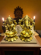 Lakshmi Ganesh '4Inch' (Pure Brass)