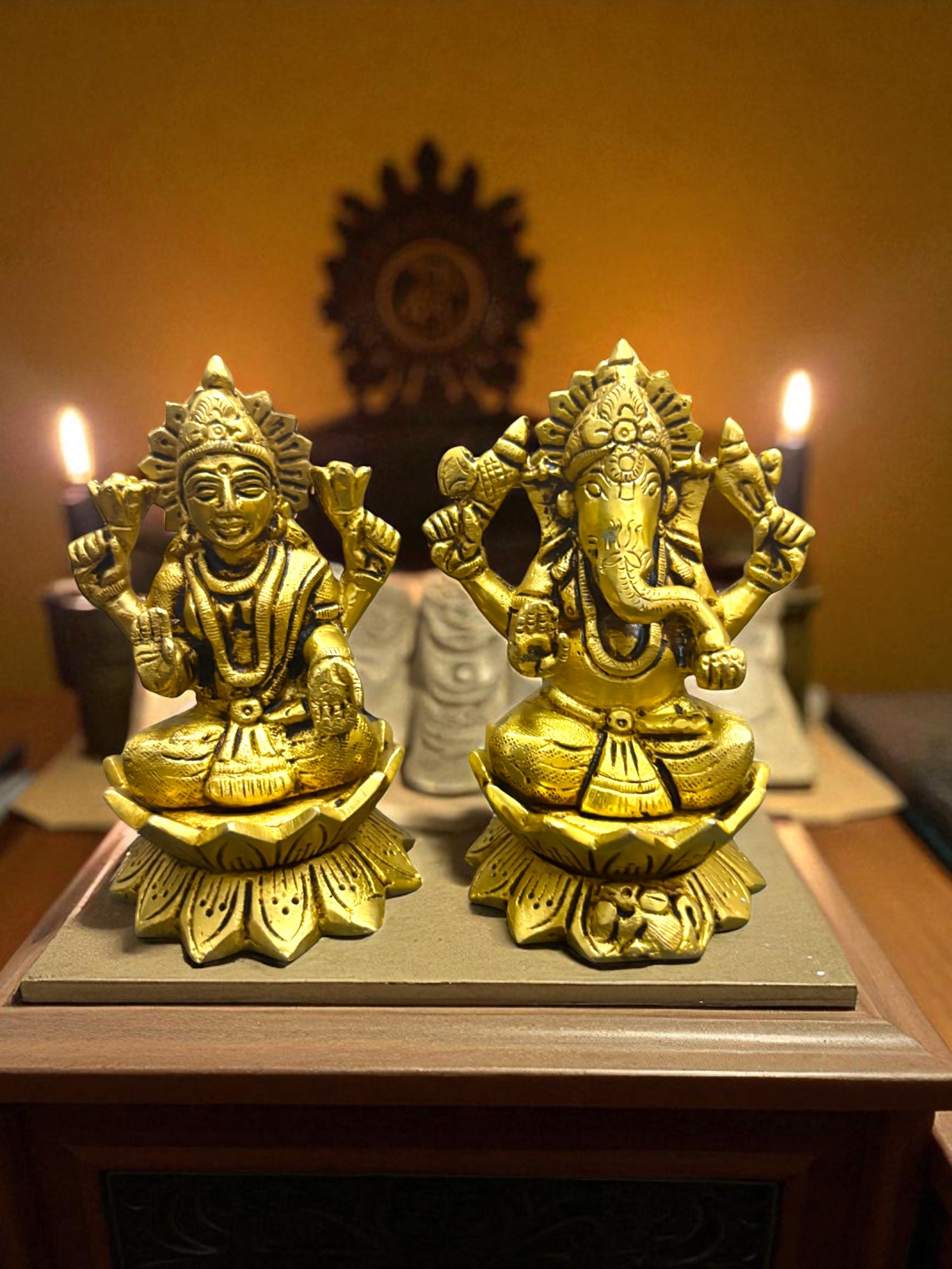 Lakshmi Ganesh '4Inch' (Pure Brass)