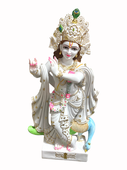 2.5 Ft Pure Marble Radha Krishna Idol