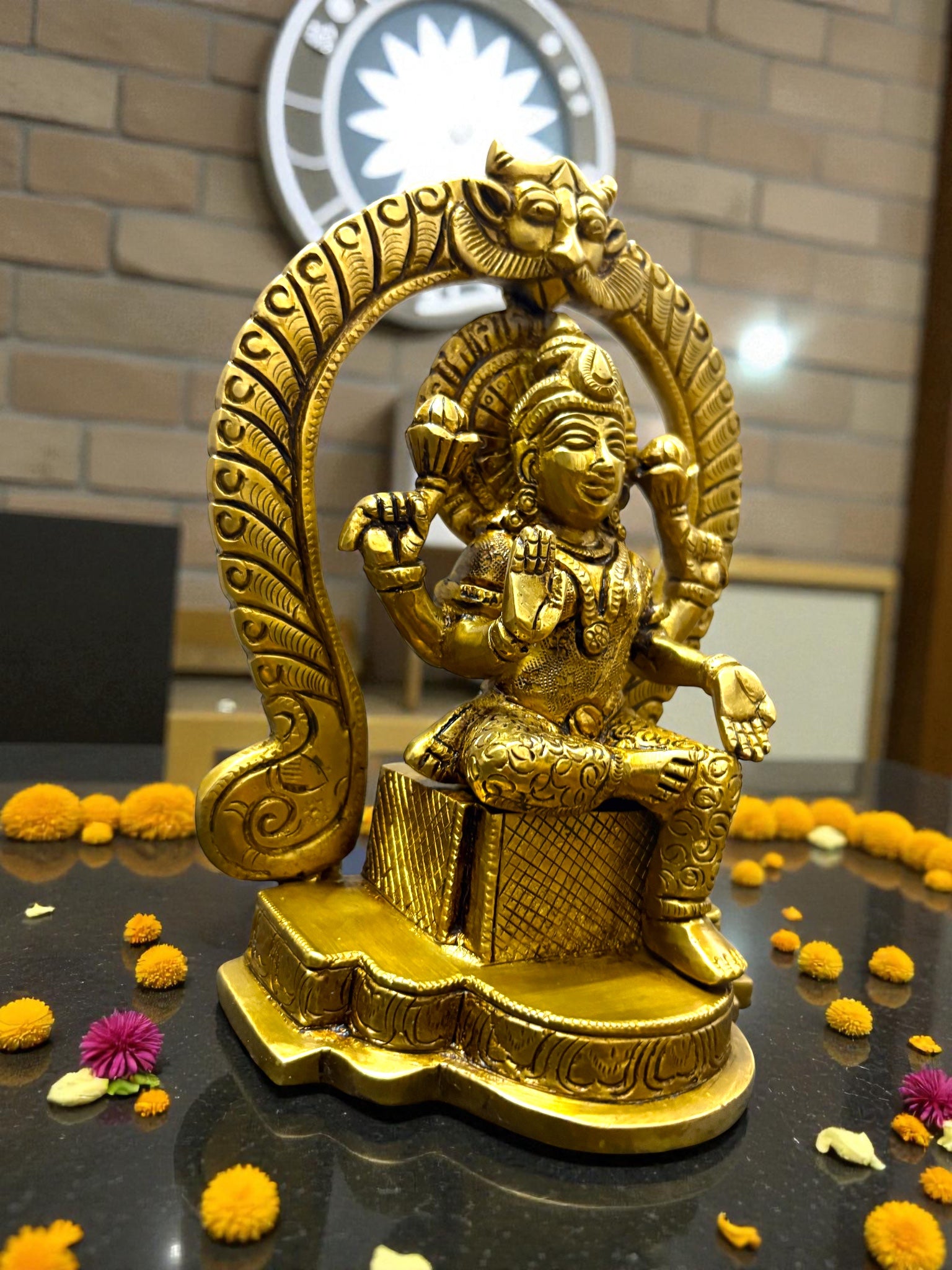 Lakshmi Ganesh '7 Inch' (Pure Brass)