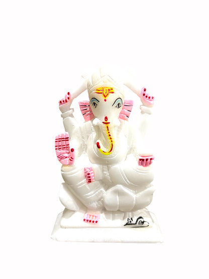 Lord Ganesha '6-Inch' (Pure Marble)